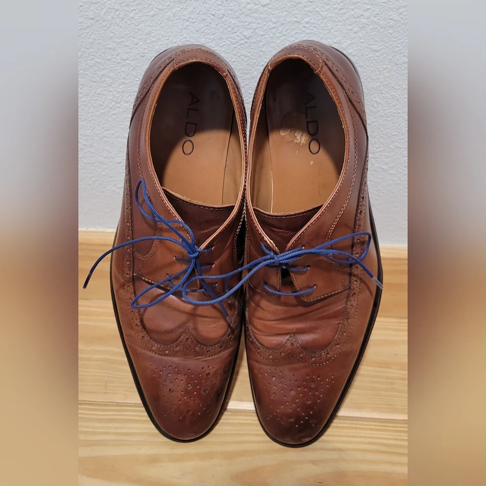 Men's Brown Dress‎ ShoeLace Up Wingtip Brogues Oxford Aldo Size 13 Leather